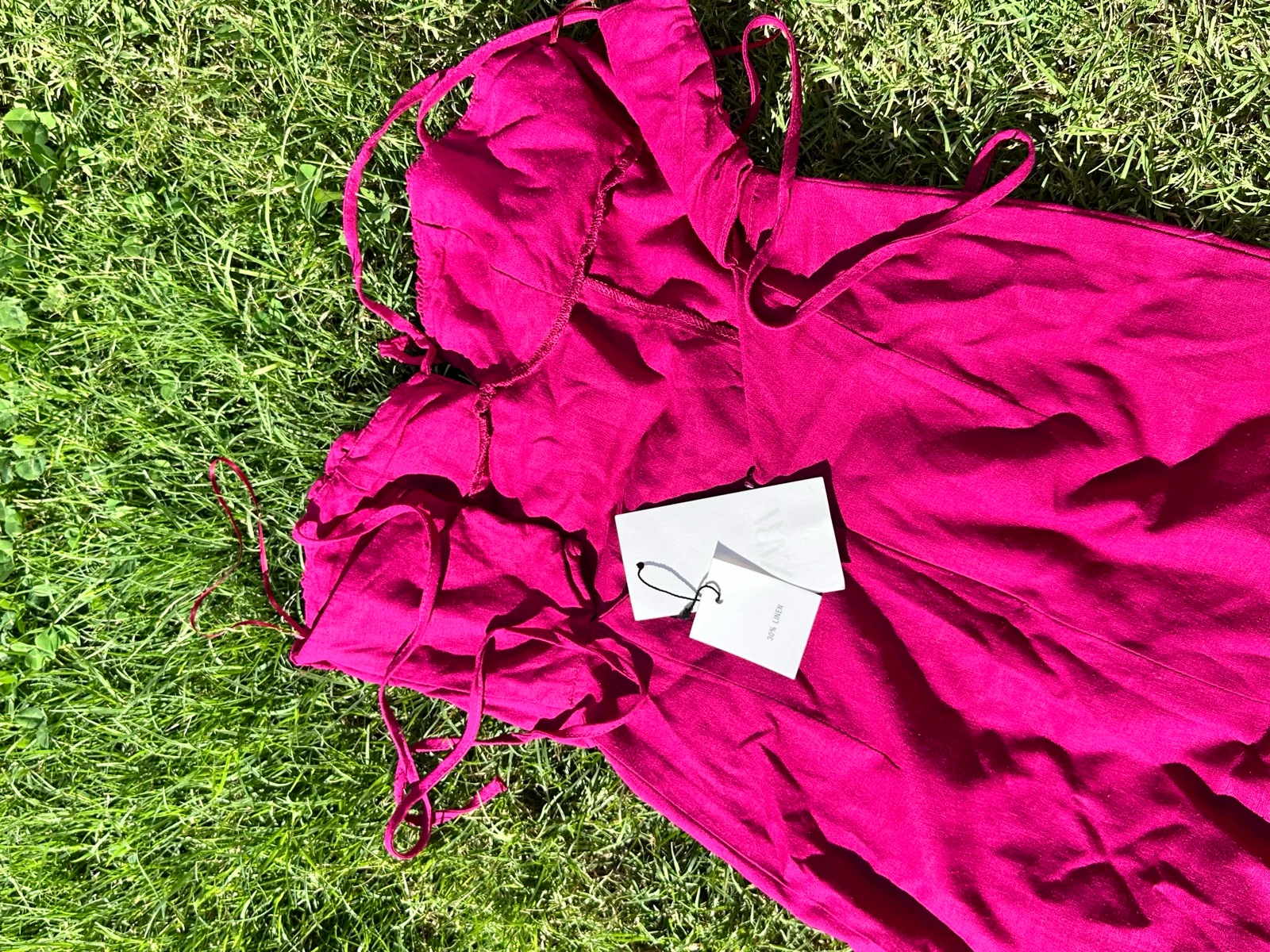 Vestido midi alças com linho – photo 3